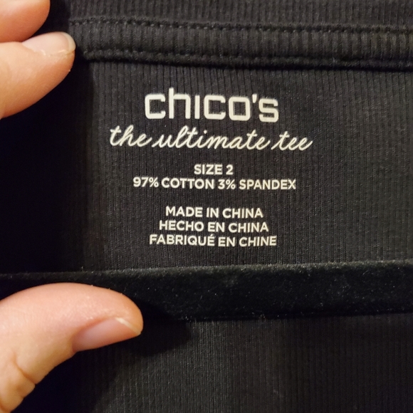 NWT set of TWO Chico's Basic Knit Tanks in Black and White Size 2 - Picture 3 of 9